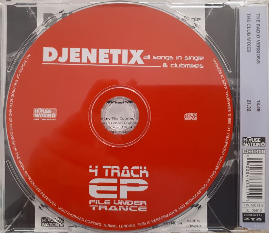 Djenetix-(CD) Maxi-Single - A Matter of Time. Wings of Tomorrow. As long as you stay with me. I can`t stop this feeling All Songs in Single- & Club-Versions